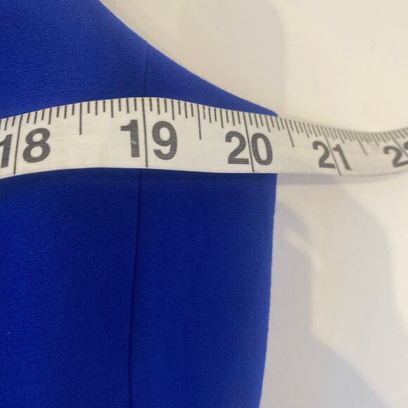 Ellen Tracy Royal Blue Swingy Fit Flare Midi Dress EUC Sz 14 Polyester Stretchy - Picture 9 of 11